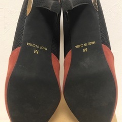 【中古品】美品 バイカラー パンプスminia スエード 秋冬 ハイヒール レディース Mの画像