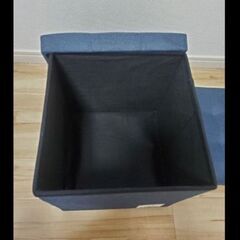 【美品 】収納スツール／折りたたみ式･ネイビーの画像