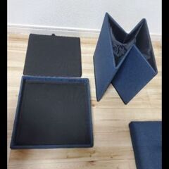 【美品 】収納スツール／折りたたみ式･ネイビーの画像