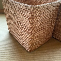 【無印】　ラタン長方形バスケットの画像