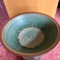 GYP0821 有田陶器市　信楽焼　睡蓮鉢　大皿　深皿　飾り皿　陶器の画像