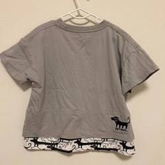 【90cm】ナガスギルイヌ　グレー　Tシャツ レイヤード風 グラニフ　ベビー服の画像