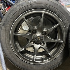 K1ホイール　東京車輪　14インチ　14×6j+38 タイヤセット ２本の画像