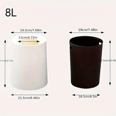 北欧風 インテリア ゴミ箱 8L グレー 袋が見えない おしゃれ リビングの画像