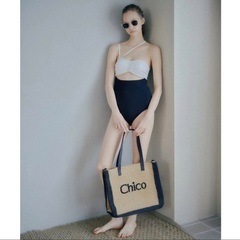 新品　タグ付き　Chico】配色カットアウトワンピース【返品不可商品】 （white(1)）の画像