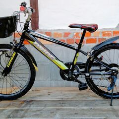 加古川　子供用自転車　アサヒ　ドレイド　DRIDE　6段変速　黒色　20インチ　中古　整備済みの画像