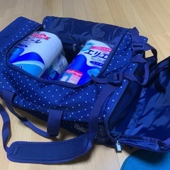 美品！コールマン ボストンバッグ ネイビードットの画像