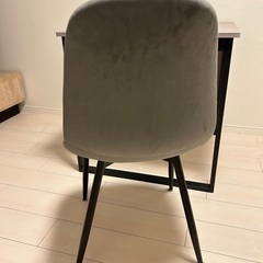 ダイニングチェア 2脚 チャコールグレー ファブリックの画像
