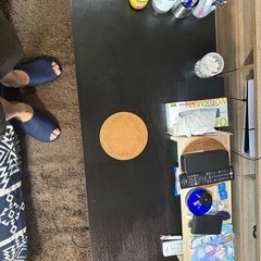 黒ローテーブルの画像