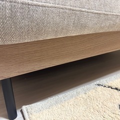 【美品】2人掛けソファ  ライトグレー×アッシュブラウンの画像