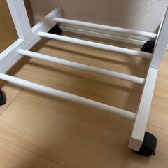 スタンドミラー　キャスター　収納　全身鏡　ホワイトの画像