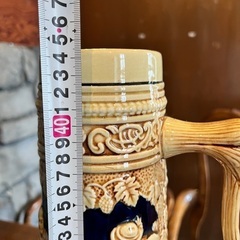 昭和レトロ・ビアジョッキ・傘立て・陶器製・インテリア雑貨・アンティーク・古道具の画像