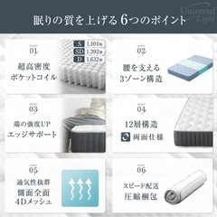 タンスのゲン ポケットコイル マットレス シングル
の画像