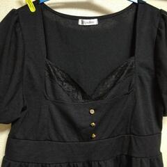 30日迄)黒 チュニック  L の画像