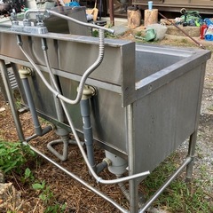 二槽式シンク　二槽シンク　業務用　ステンレス　飲食店　食洗機　リフォーム　キッチンの画像