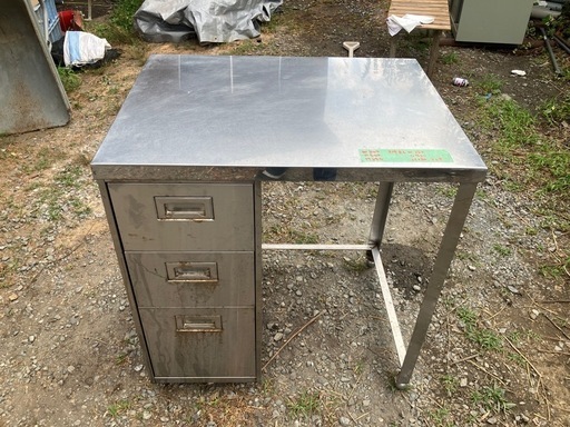 ステンレス業務用　引き出し付き作業台　飲食店開業　シンク