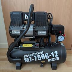 MAZOT エアコンプレッサー 12L 750W 静音 オイルレス 高速充填 防塵設計の画像