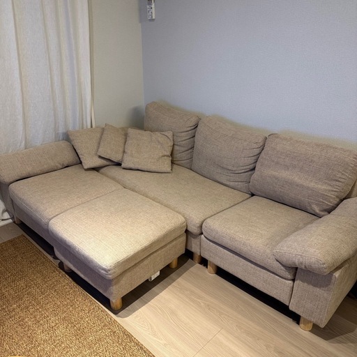 【早い者勝ち】3人掛けカウチソファ（ベージュ）