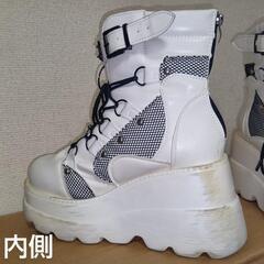 厚底ハイカットブーツ・白の画像