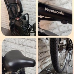 美品🌈大容量8🌸室内保管🌼パナソニック ギュット　🌼子供乗せ電動自転車ブラック26の画像