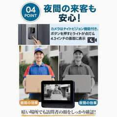 モニター付き配線不要インターホーン　スマートビデオのドアベル　の画像