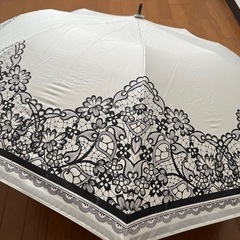 晴雨兼用折り畳み傘 レースプリントの画像