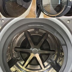 地域限定送料無料　美品【 Panasonic 】パナソニック 洗濯11.0㎏/乾燥6.0㎏ ドラム式洗濯乾燥機 2度洗いモード搭載 温水泡洗浄W 槽洗浄サイン NA-SVX80BRの画像