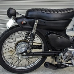 スーパーカブ 50(大阪) 即乗り可  艶消しブラック カスタム車両 バーハン仕様 ショート管 整備済みの画像