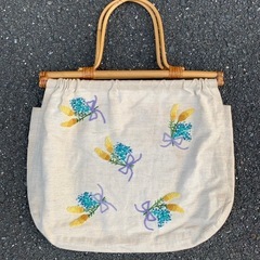 ヴィンテージ手刺繍ハンドバッグ ②の画像