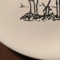 ピカソ 額付き飾り皿 1955年 ヴィンテージの画像