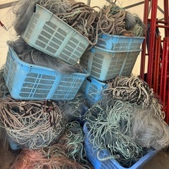漁網 刺網 刺し網 浮付 浮子 沈子 漁具 漁業 漁 フィッシングネット 網 投網 漁網用ネット 漁網あみ 網 材料 の画像