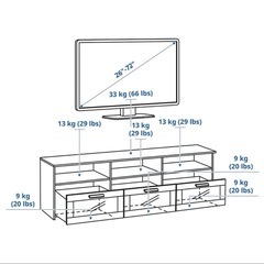 テレビ台　IKEA BRIMNES（ブリムネス）
ブラックの画像