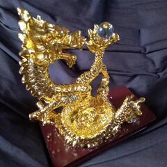 昇龍 金色 置物 水晶球付きの画像