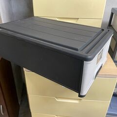 収納ケース　No.2457　ブラック/ホワイト　衣類収納　押入れ収納　【リサイクルショップどりーむ天保山店】の画像
