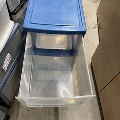 3段収納　No.2772　ブルー/クリア　衣類収納　キャスター付き　【リサイクルショップどりーむ天保山店】の画像
