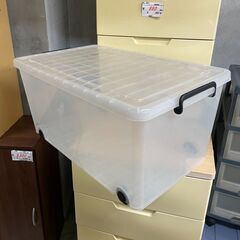 収納ケース　No.3980　クリア　蓋つき収納　衣類収納　【リサイクルショップどりーむ天保山店】の画像