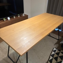 無印良品　折りたたみテーブル　オーク材　ダイニングテーブルの画像