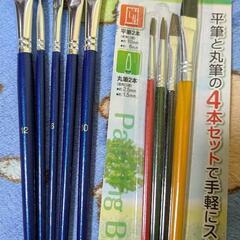 絵の具と筆　バケツ等の画像