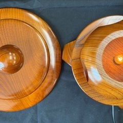【動作確認済/美品】いなみ木彫りの里 けやき 天然木 ランプ スタンドライト 木製 照明 和モダン 間接照明 インテリア 直径約20×高さ約20cm 化粧箱付の画像