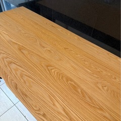 天然木　木製引き出し付きテーブル　ダイニングテーブルの画像