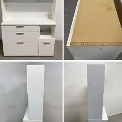 ニトリ キッチンボード ソレル 幅120 耐震ロック フルスライドレール レンジ台 ホワイト 食器棚 ダイニング 中古家具 店頭引取歓迎 R9938の画像