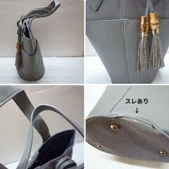 ☆バック　カバン　レディース　入れ物　収納　タッセル　グレー　ハンドバック　oの画像