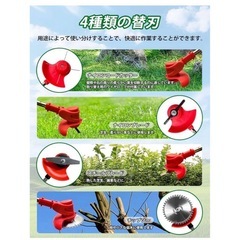 【新品 未使用】草刈り機 充電式 コードレス 草刈機 大容量バッテリー2個搭載 女性の方にも大丈夫ですの画像