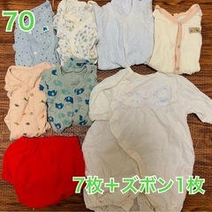 （まとめて45枚＊）春〜秋用🌻50〜80センチロンパースの画像