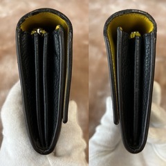 CELINEセリーヌ長財布ロングウォレットイタリア製レディース小銭入れ有ブラック黒色系レザー小銭入れ付きの画像