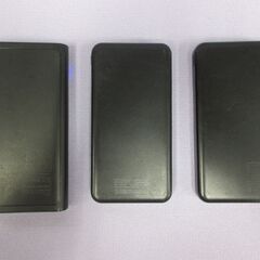 ( M-798 )モバイルバッテリー ３個セット まとめ売り  10000mAh SC-A10000M QX-059 HDDA-MB10TABK USB Type-C Type-B ブラック 黒 中古 動作確認済みの画像