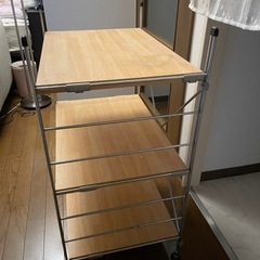 ステンレスユニットシェルフ オーク材の画像
