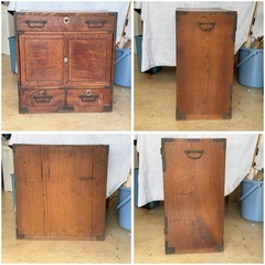 木製 和箪笥 小箪笥 古家具 古道具 金具付 幅60.3×奥行33×高さ64cmの画像
