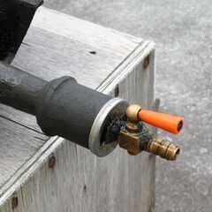 ジャンク扱い メーカー不明 鋳物コンロ② 都市ガス用 12A/13A 羽根あり 一重 下枠付き 引取時着火確認済み 厨房 業務用 札幌市 清田区 平岡の画像