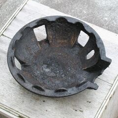 ジャンク扱い CNK 鋳物コンロ④ 都市ガス用 12A/13A 羽根あり 種火なし 一重 下枠付き 引取時着火確認済み 厨房 業務用 札幌市 清田区 平岡の画像